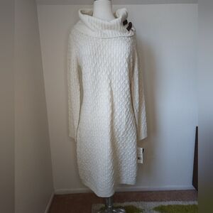 Elegant Cream Sweater Dress